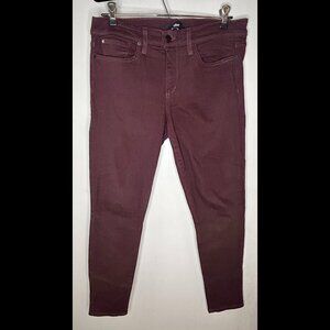 ELSE Stretchy Ankle Skinny Jeans Burgundy Denim 29W